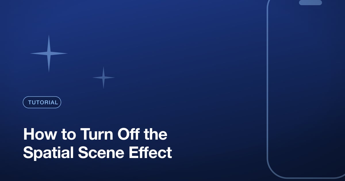 How to Turn Off the Spatial Scene Effect